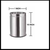 Trueliving_DUSTBIN OPEN PLAIN (7x10)_Silver_Steel