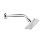 Trueliving_Alpha Overhead Shower (4.5 x 4.5 Inches) with Shower Arm (12 Inches) Silver
