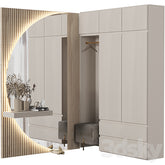 Trueliving 5 Door Corner Designer wardrobes Laminated Finish & PU Finish 8Ft *2Ft *9Ft -2438.4MM X 609MM X 2743.2MM)