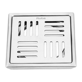 Trueliving_Ruby Silver Square 304-Grade Floor Drain (5 x 5 Inches)