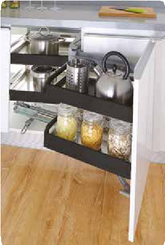 Trueliving_MATTEE BLACK MAGIC CORNER (SOFT CLOSE) 38"*20"*20" White black Strip