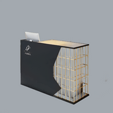 Trueliving Brown+Golden Reception Table 30D x 100W x 155H Centimeters