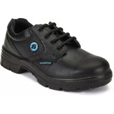 Trueliving_New Arrivals-Safety Products-Bata Zappy Leather & Mesh Steel Toe Black Work Safety Shoes, Size: 7
