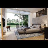 Trueliving Luxurious Open-frame Light masterbed Laminated Finish & PU Finish 6Ft *6Ft *1Ft