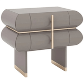 Trueliving New Modern Grey Side Console Table Double Drawer H 34" x W 36" x D 12"