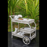 Trueliving Rose White Metal Bar Trolley 62.5D x 42.5W x 82.5H Centimeters