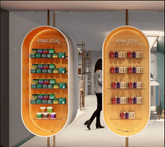 Trueliving White +Orange Cosmetic shelves retail store cosmetic display rack L60*W30*H182 CM