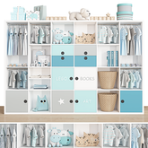 Trueliving 5 Loft Door Kids wardrobes Laminated Finish & PU Finish with Drawers 8Ft *2Ft *9Ft -2438.4MM X 609MM X 2743.2MM)