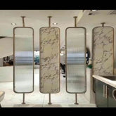 Trueliving Glass Golden Metal Frame Group Partition of Room 80" Width: Height: 72"