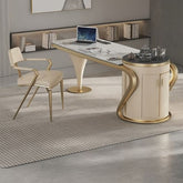 Trueliving Classy Golden Cream Office Table Living Room H 14 x W 33 x D 33