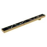 Trueliving Home Brown Marble Insert Shower Drain Channel (48 x 3 Inches) YELLOW GOLD PVD Coated