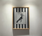 Vintage Hand-Drawn Hoopoe Bird Sketch Wall Art Frame (Multi Color)