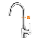 Trueliving Luxuries Pavo Single Lever Table-Mount Sink Mixer with Medium (15 Inches) Round Swivel Spout Brass Faucet20 Inches