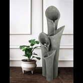 Trueliving Grey Cement Luxury Water Fountain Indoor 3 Ft H 1 Ft W