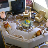 Trueliving Modern Dark Eight Seater Sofa Leather Finish 0.87D x 3.95W x 0.87H Meters