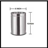 Trueliving_DUSTBIN OPEN PLAIN (10x14)_Silver_Steel