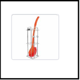 Trueliving_TOILET BRUSH HOLDER_Metal Silver *5''5''15''