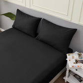 LINENCART 100% Luxury Cotton Standard Pillowcases(Set of 2),Super Soft and Breathable Envelope Closure Pillow Cases - 48x74cm -Black