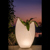 Trueliving Rock White Polymer Floor Plant Pot width:9'' Height:9''