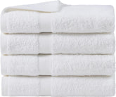 LINENOVA 4 Pack Bath Towel Set 68x137cm, 100% Combed Cotton Towels for Bathroom, 650GSM Ultra Soft & Highly Absorbent Bathroom Shower Towels for Gym, Hotel & Spa - White