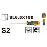 Truliving_Hand Tools & Hardware-Screwdriver & Screwdriver Set-Tools & Hardware-INGCO Slotted Screwdriver HS686150 | 6.0mm |150mm