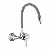 Trueliving Modern Kara Single Lever Wall-mount Sink Mixer Brass Faucet with Grey Silicone Spout20 Inches