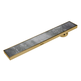 Trueliving Home Brown Marble Insert Shower Drain Channel (48 x 5 Inches) YELLOW GOLD PVD Coated