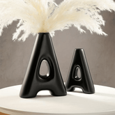 Trueliving Black A-Shape Flower Vase 41L x 24W x 10H Centimeters