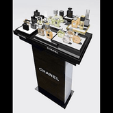 Trueliving Black Platform Retail Store Perfume display Unit L30*W30*H90 CM