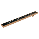 Trueliving Home Brown Marble Insert Shower Drain Channel (48 x 3 Inches) ROSE GOLD PVD Coated