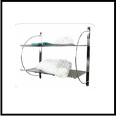 Trueliving_TOWEL SHELF DOUBLE_Metal Silver *23''11''21''