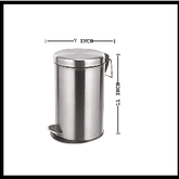 Trueliving_DUSTBIN PEDAL PLAIN (7x10)_Silver_Steel