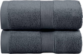 LINENOVA 2-Piece Bath Sheets Towels - 90x180cm, 100% Combed Cotton Large Jumbo Bath Towels for Bathroom, 650GSM Oversized Bath Sheet Super-Soft & Absorbent Towels for Hotel & Spa, Charcoal