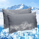 LINENOVA 2 Pack Cooling Pillowcases 51x76cm,Japanese Arc-Chill Tech Cooling Fiber Absorbs Heat Keep Cool,Double Sided Design Pillow Cases for Hot Sleeper All Seasons Queen Size - Grey