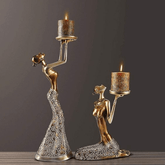 Trueliving Vintage Golden Metal Royal Feel Candle Holder 41 CM