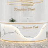 Trueliving White Luxury Small LED Light Reception Table 30D x 100W x 155H Centimeters