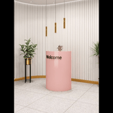 Trueliving Pink Round Small Reception Table 30D x 100W x 155H Centimeters