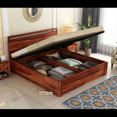 Trueliving Luxurious designer Light masterbed Laminated Finish & PU Finish 6Ft *6Ft *1Ft