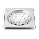 Trueliving_One Square Silver with Collar Floor Drain (4 x 4 inches) (Pack of 2)