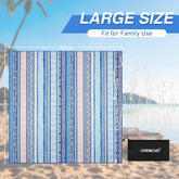 LINENOVA Oversized Microfiber Beach Towel-160x160cm Extra Large Size Quick Dry Sand Free Camping Blanket Travel Swim Yoga Mat - Aztec Stripe