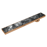 Trueliving Home Brown Marble Insert Shower Drain Channel (48 x 5 Inches) ROSE GOLD PVD Coated