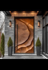 Trueliving Western Look Wooden-Single Main Door I Single Door (8 ft in height and 7 ft in width) (Thickness 1.5 Inch)