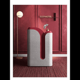 Trueliving Blood Red Reception Table 30D x 100W x 155H Centimeters