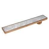 Trueliving Home Brown Tile Insert Shower Drain Channel (36 x 4 Inches) ROSE GOLD PVD Coated