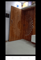 Trueliving Indian Look Wooden-Single-Safety Main Door I Single Door (8 ft in height and 7 ft in width) (Thickness 1.5 Inch)