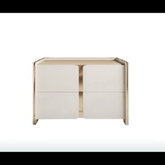 Trueliving Sqarae Golden White Side Console Table With Drawer H 24" x W 36" x D 12"