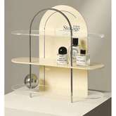 Trueliving Cream Round Designer Retail Store Perfume display Unit L30*W30*H90 CM