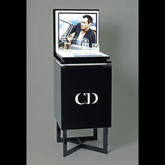 Trueliving Black Retail Store Perfume display Unit With LED Light L30*W30*H90 CM