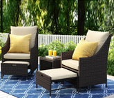 Wicker Seating Outdoor Patio Set (Tan Brown)