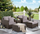 Wicker Seating Outdoor Patio Set (Brown)